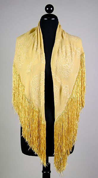 Evening shawl, Silk, American 