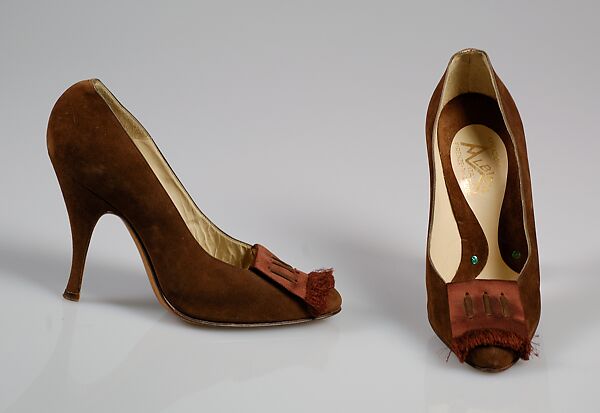 Pumps, Albion (Italian), Leather, silk, Italian 