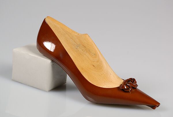 Shoe prototype, Mondial Shoe, leather, wood, plastic (vinyl), Italian 
