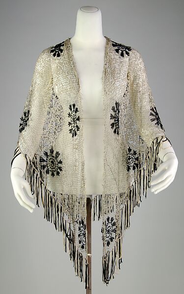 Evening shawl, Silk, American 