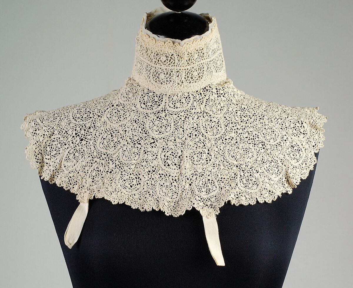 Collar, Cotton, silk, plastic, French 