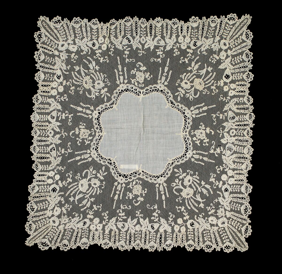 Handkerchief, Linen, silk, Belgian 