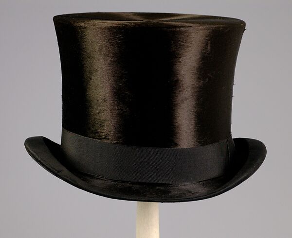 Victorian (1870) Men's Beaver Hair Top Hat with Leather Travel