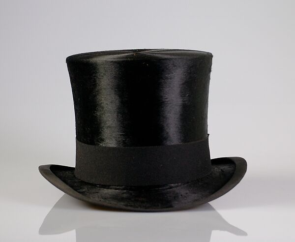 Evening top hat, Scott &amp; Company (British), Fur, silk, leather, British 