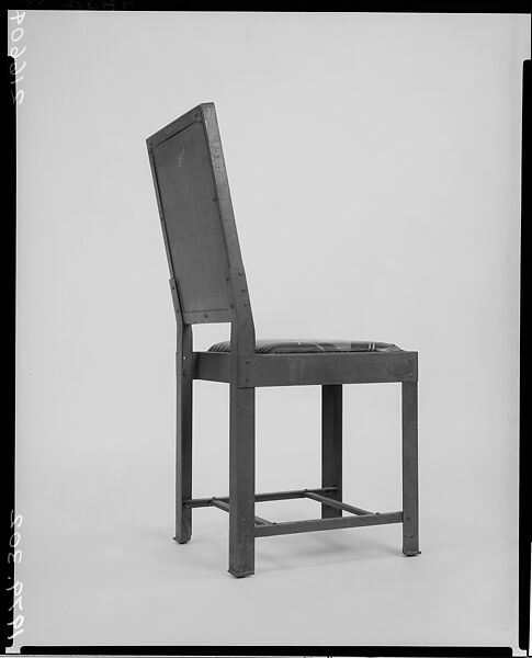 Side Chair, Designed by Frank Lloyd Wright (American, Richland Center, Wisconsin 1867–1959 Phoenix, Arizona), Steel, wood, American