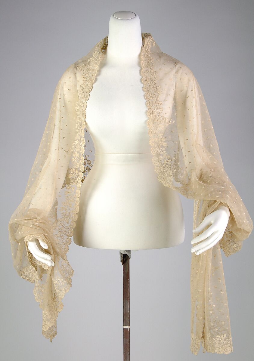 Stole, Silk, linen, French 