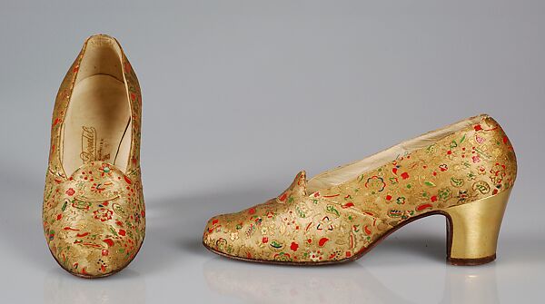 Evening shoes, Debusschère of Bruges, Silk, leather, Belgian 
