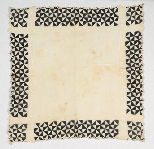 Mourning handkerchief, Linen, American 