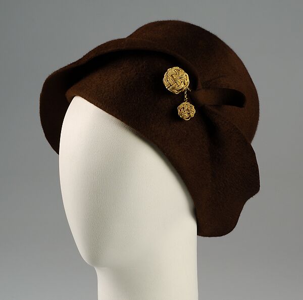 Cloche, Grace M. Cunningham, Wool, metal, American