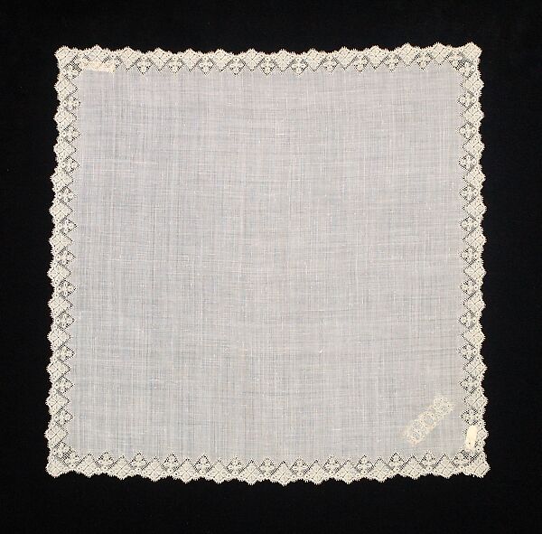 Handkerchief, Linen, probably French 