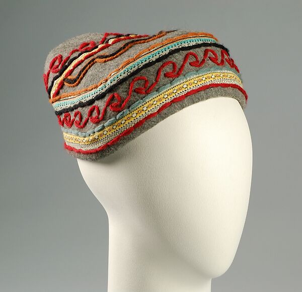 Hat, Sally Victor (American, 1905–1977), Wool, silk, American 