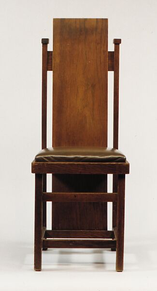 Side Chair, Frank Lloyd Wright (American, Richland Center, Wisconsin 1867–1959 Phoenix, Arizona), Oak, American 