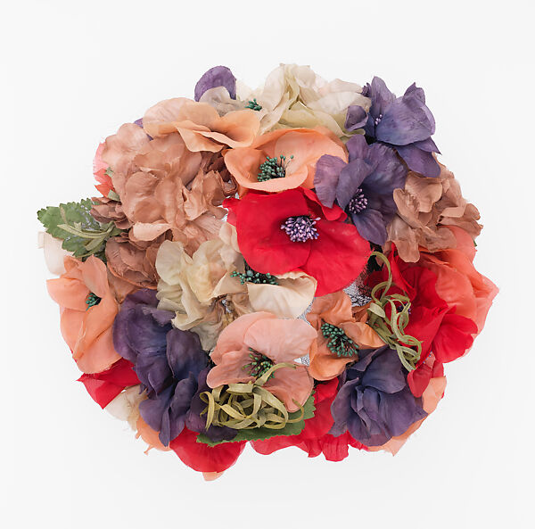 Hat, Sally Victor (American, 1905–1977), Silk, plastic, cotton, American