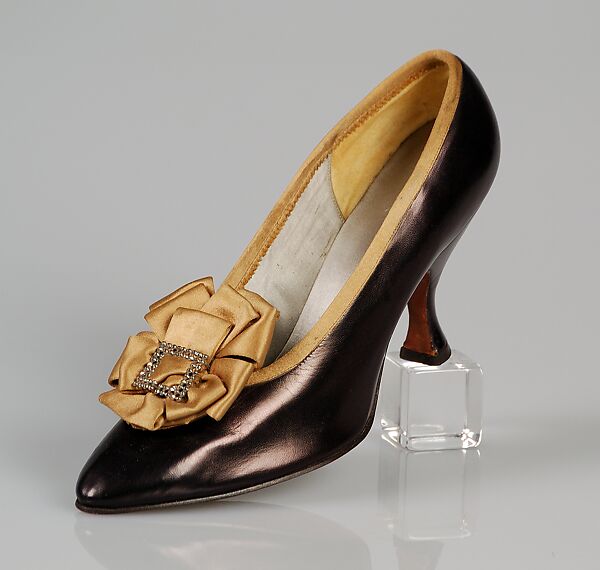 Pumps, Margaret Clark (American, died 1994), Leather, silk, metal, American 