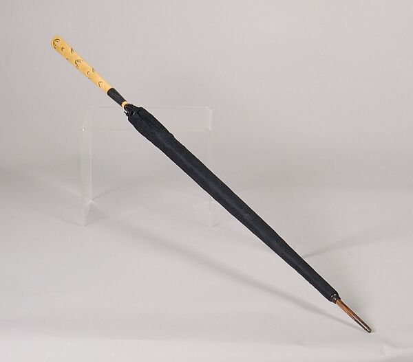 Umbrella, Tiffany &amp; Co. (1837–present), Silk, metal, wood, ivory, American 