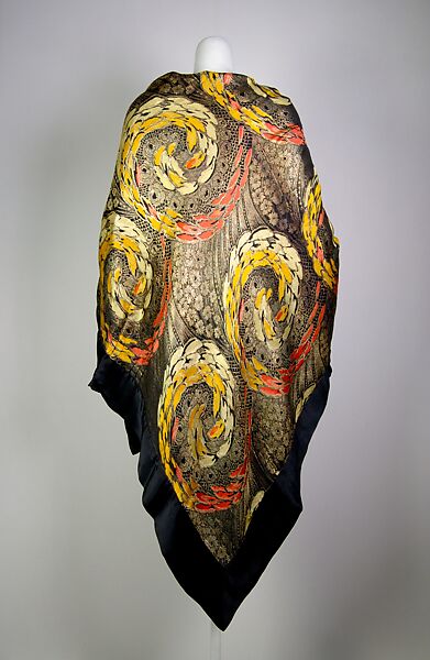 Evening shawl, Silk, metallic, French 