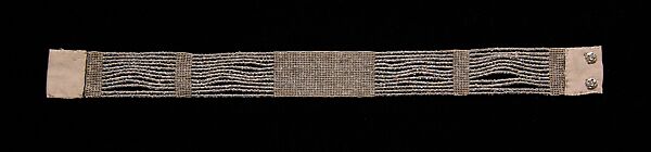 Necklace, Beads, silk, metal, American