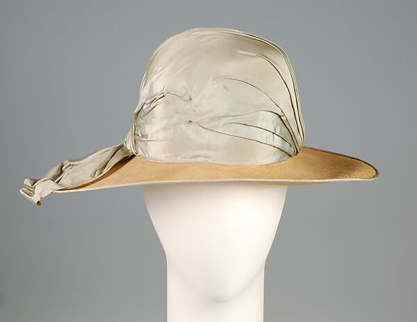 Hat, Joseph, Straw, silk, American 