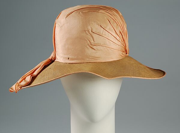 Hat, Joseph, Straw, silk, American 