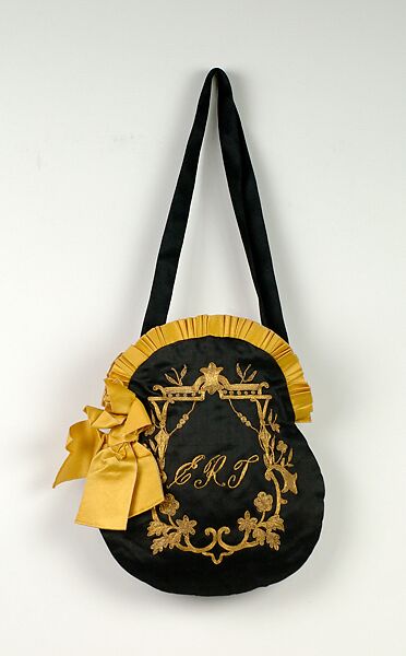 Evening bag, Silk, metallic, American