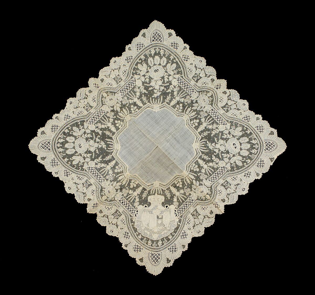 Handkerchief, Linen, probably Belgian 