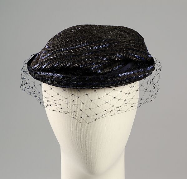 Hat, Rose Valois (French), Straw, metal, silk, French 