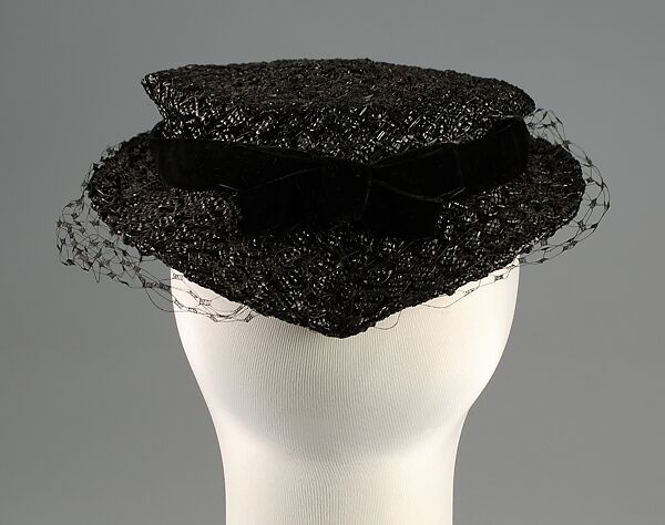 Hat, Caroline Reboux (French, active 1870–1956), Straw, silk, French