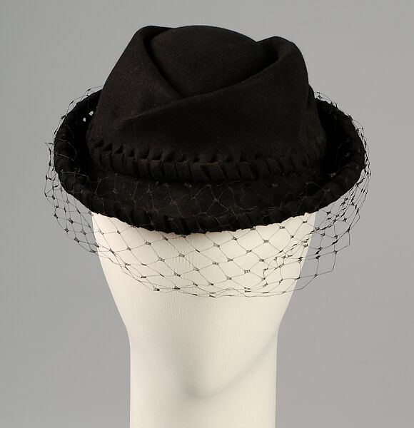 Hat, Caroline Reboux (French, active 1870–1956), Wool, hair, silk, French 