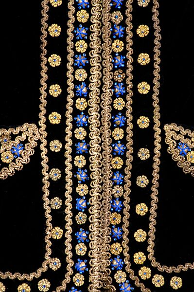 Evening jacket, Schiaparelli (French, founded 1927), Silk, metallic, metal, glass, French