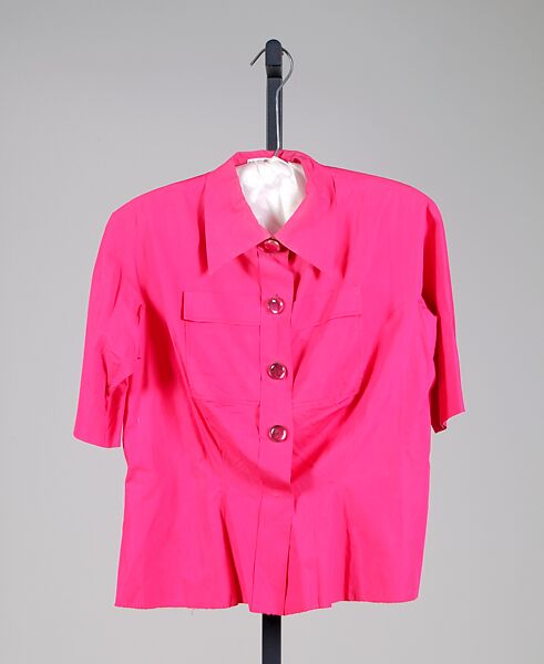 Blouse, Schiaparelli (French, founded 1927), Cotton, French 