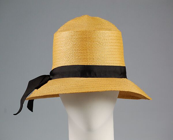 Hat, Collins &amp; Fairbanks Co. (American, Boston, Massachusetts), Straw, silk, leather, American 