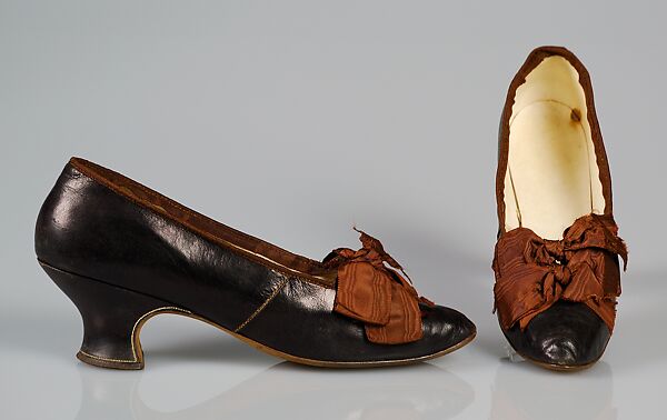 Shoes, J. Ferry, Leather, silk, French 