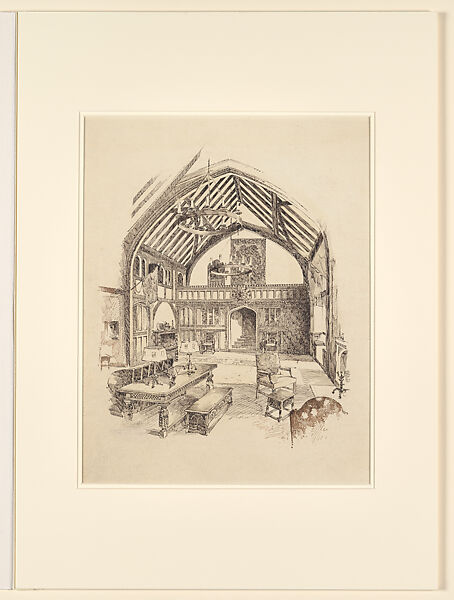 Design for an Interior, Louis C. Tiffany (American, New York 1848–1933 New York), Watercolor, pen and brown ink on artist board, American
