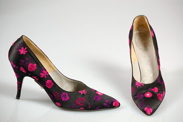 Evening pumps, Delman (American, founded 1919), Silk, American 