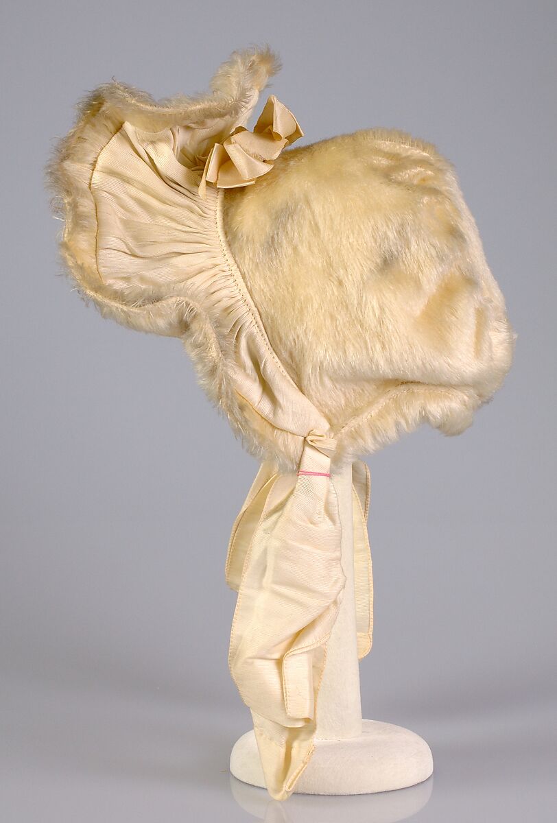 Bonnet, Wool, silk, American 