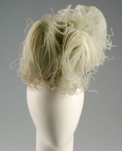 Evening hat, Walter Florell, Synthetic, feathers, American 