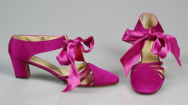 Evening shoes, Evelyn Schless, Silk, American 