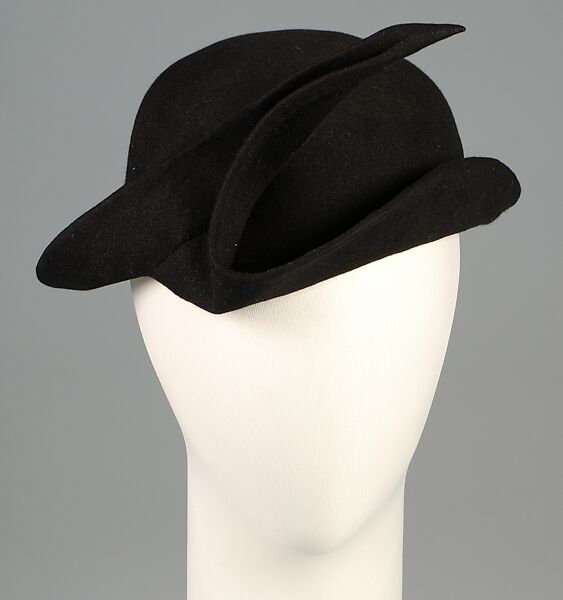 Hat, Lilly Daché (American (born France), Bègles 1898–1989 Louvecienne), Wool, American 