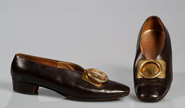 Shoes, Mr. David Evins (American, born England, 1909–1992), Leather, metal, American 