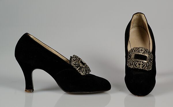 Evening shoes, I. Miller (American, founded 1911), Silk, metal, rhinestones, American 