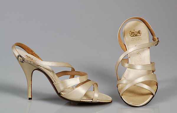 Evening sandals, Rayne (British, 1886–1993), Silk, British 