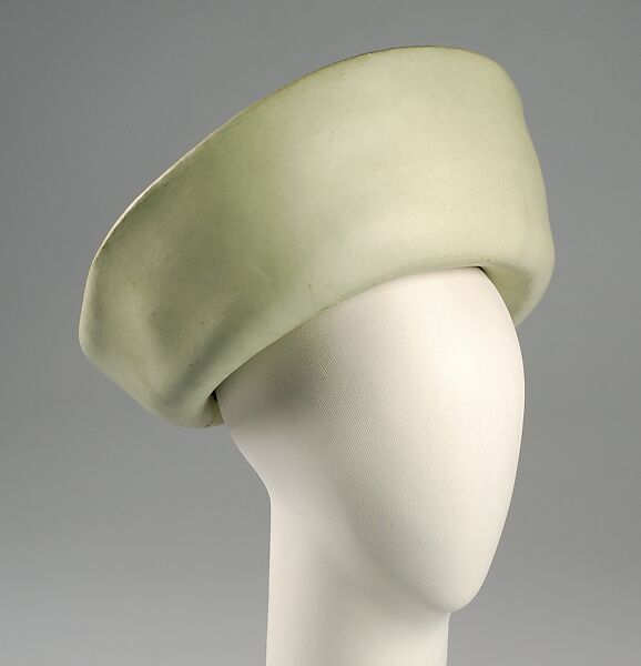 Hat, Sally Victor (American, 1905–1977), Straw, leather, silk, American 