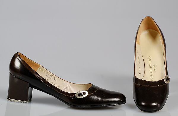 Pumps, Charles Jourdan (French, 1883–1976), leather, metal, French 
