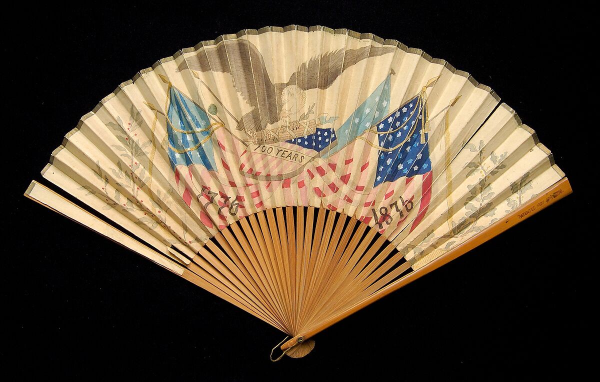Fan, Wood, paper, metal, American