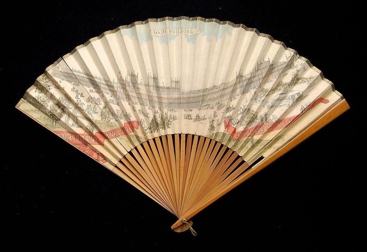 Fan, Wood, paper, metal, American 