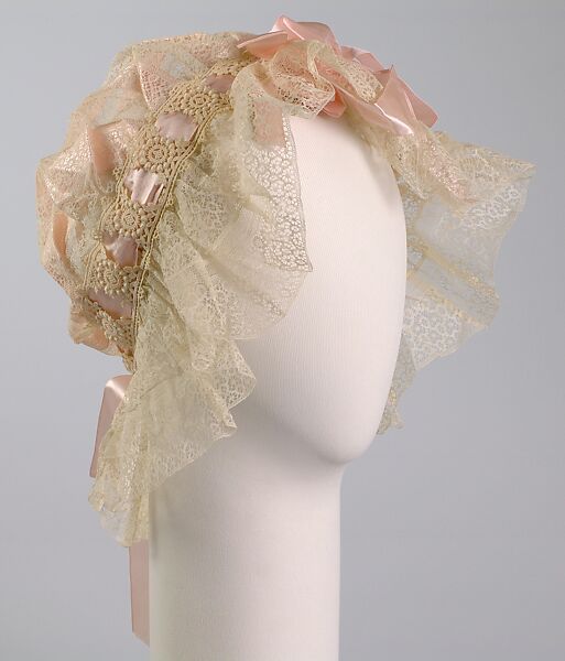 Boudoir cap, Silk, American 