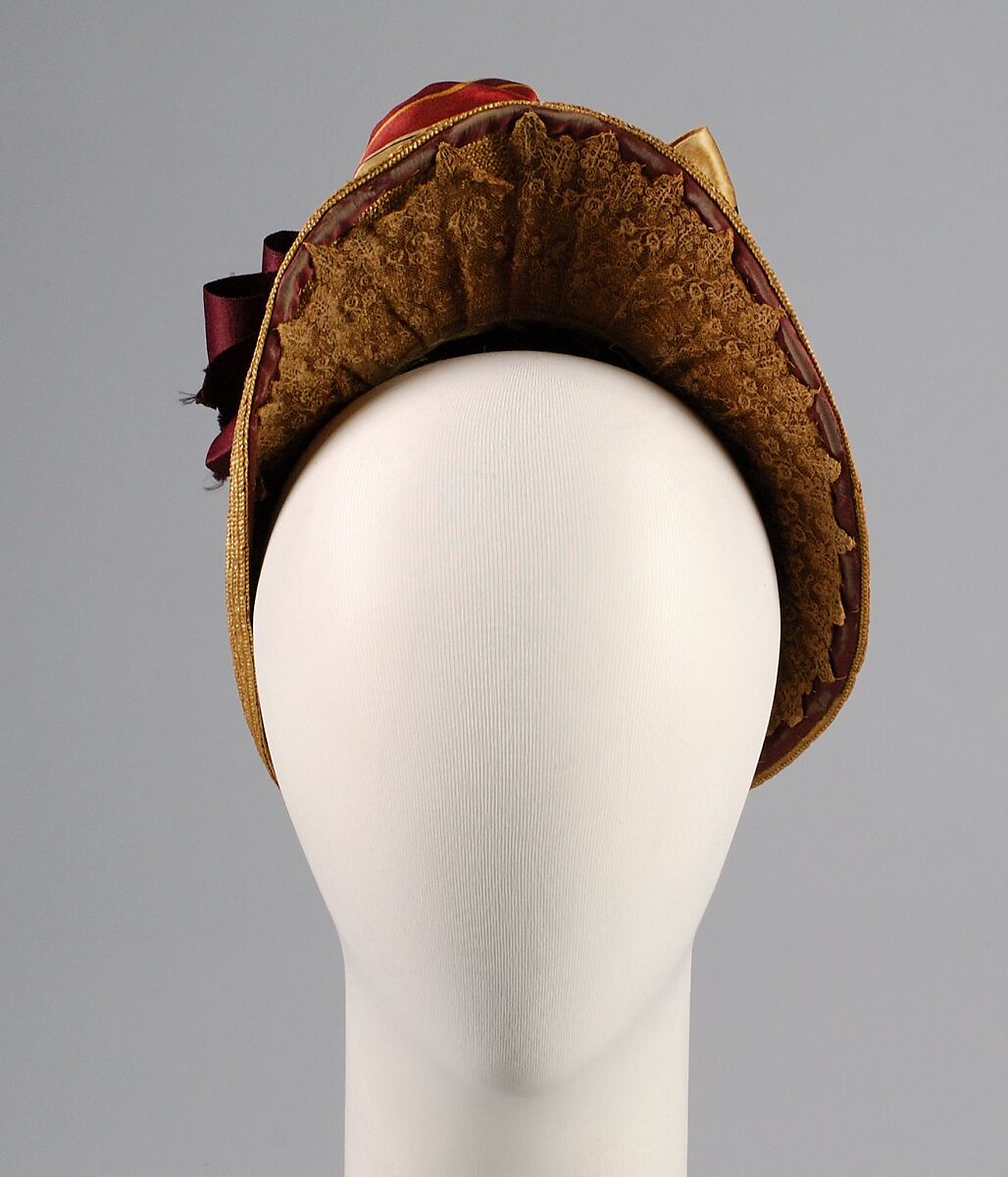 Hat, Straw, silk, linen, American
