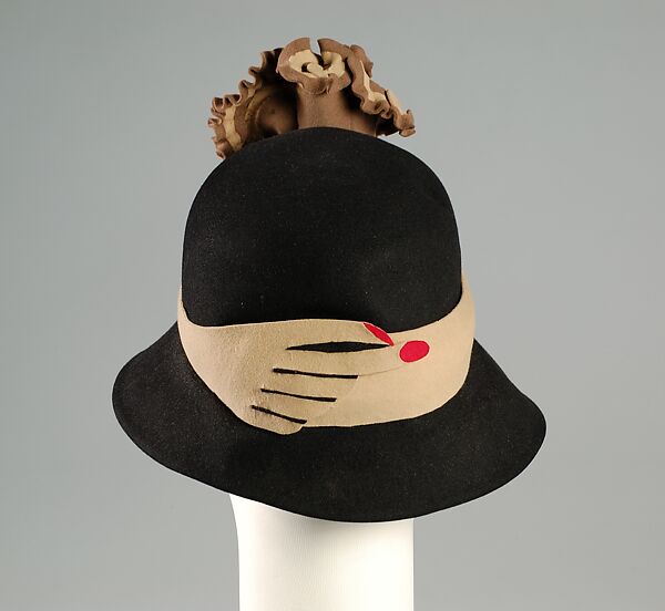 Hat, Elizabeth Hollborn (American), Wool, hair, American