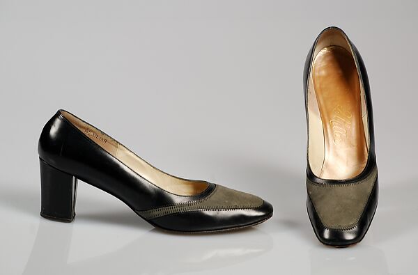 Pumps, Mr. David Evins (American, born England, 1909–1992), Leather, American 