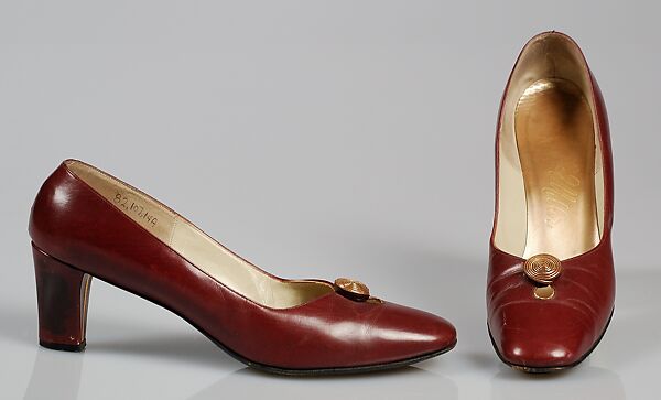 Pumps, Mr. David Evins (American, born England, 1909–1992), Leather, American 